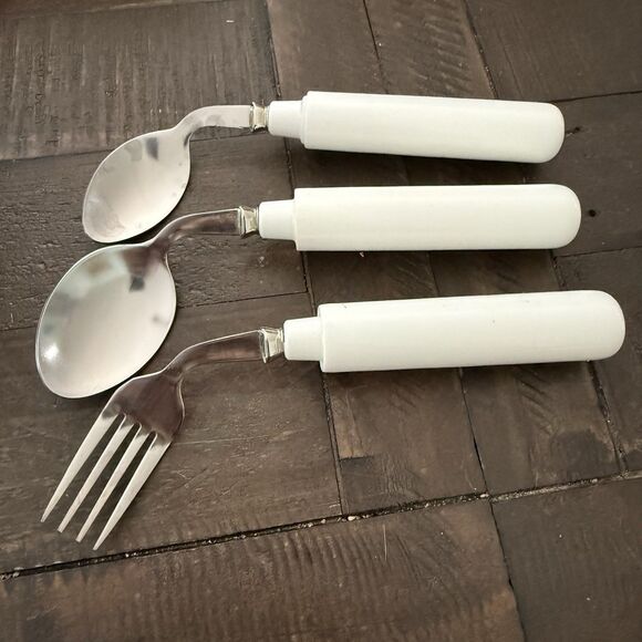 Adaptive Utensils 3 Piece Kitchen Set Weighted Non-Slip Handles Hand Tremors - Picture 1 of 3